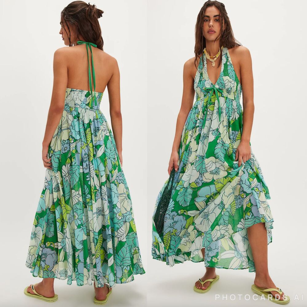 NWOT Free People Bayside Florals Maxi Dress Size S